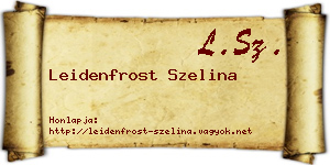 Leidenfrost Szelina névjegykártya